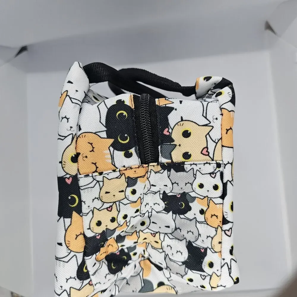YORWPEX Cute Cat Insulated Lunch Bag Cooler Tote School Work NEW